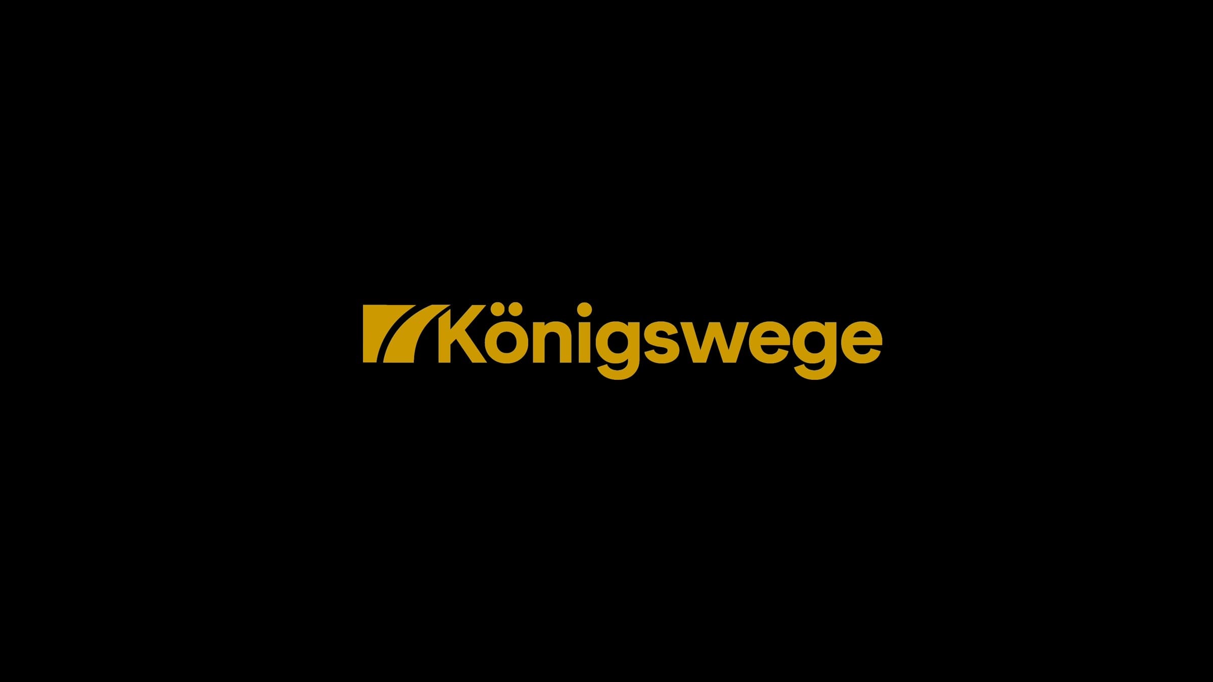Neues Logo von Königswege groß auf Schwarz