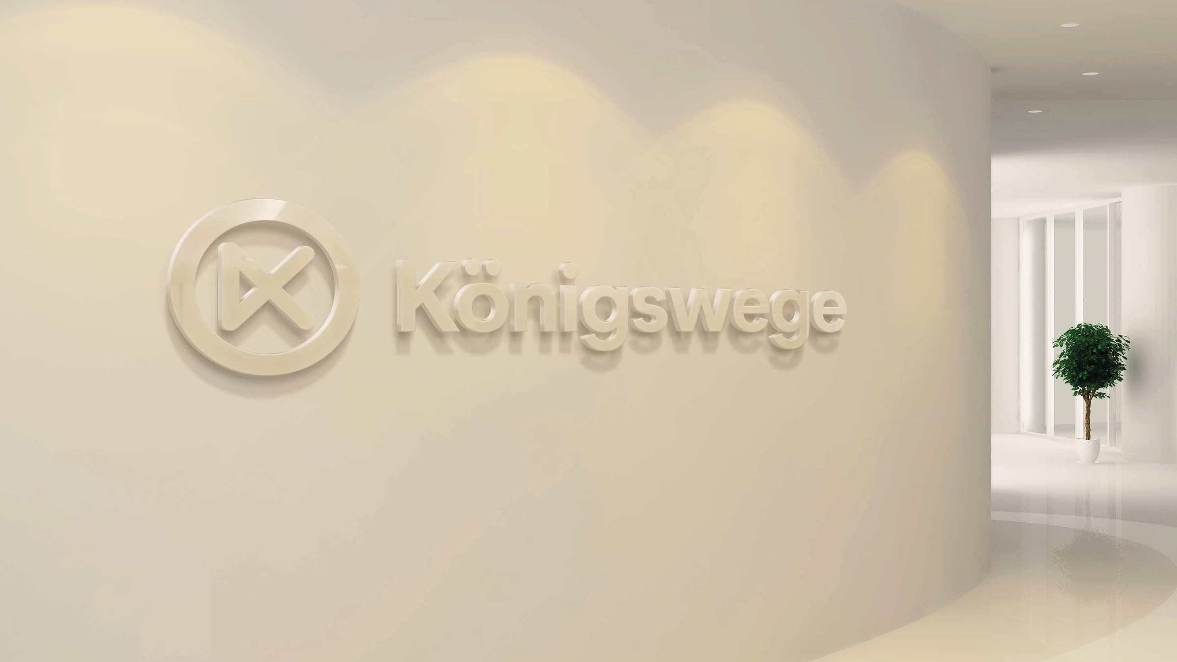 Pitch-Entwurf 2020: Logo an der Empfangswand