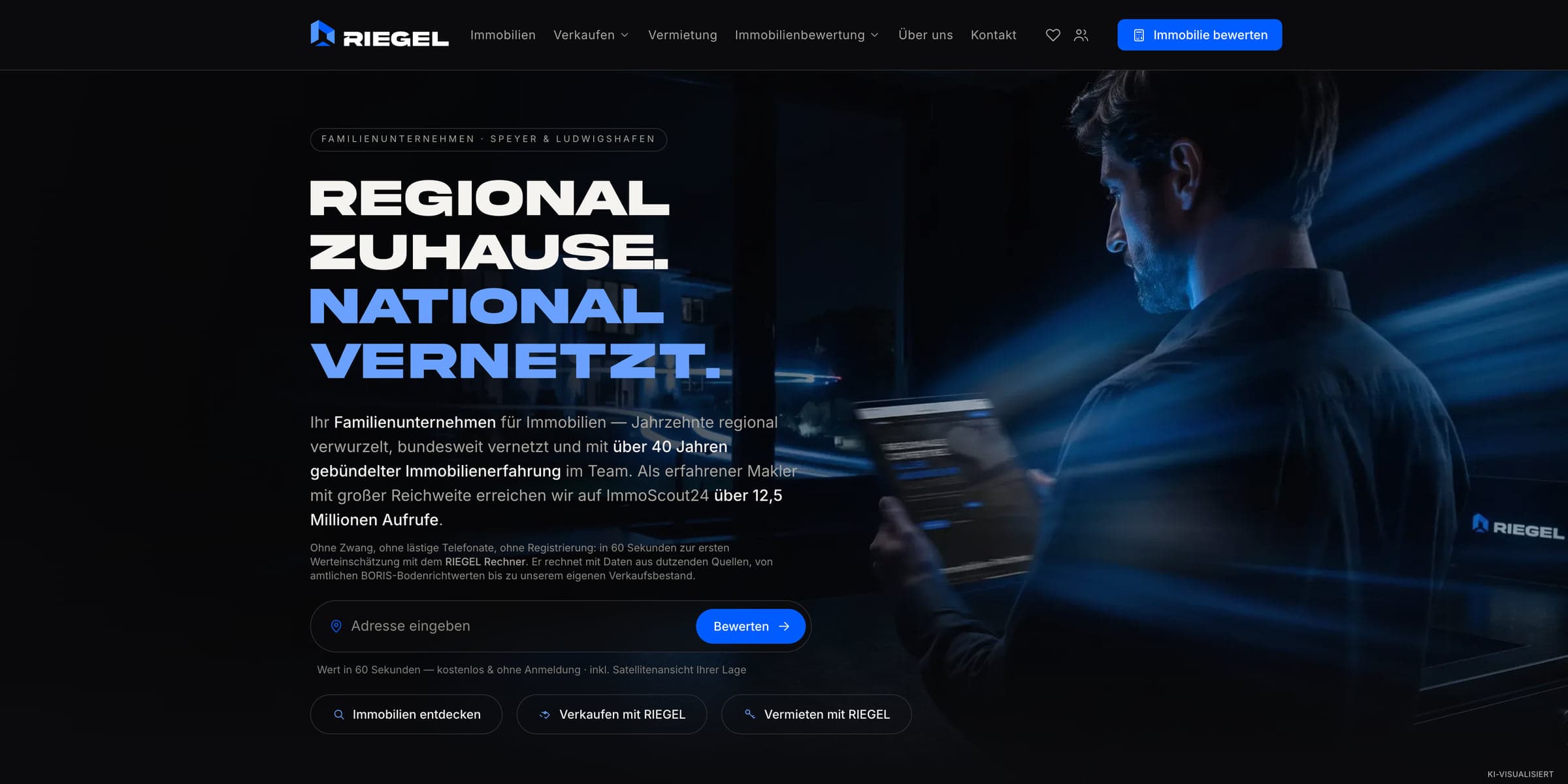 Startseite 2026: „Regional zuhause. National vernetzt.“, Titelbild KI-visualisiert